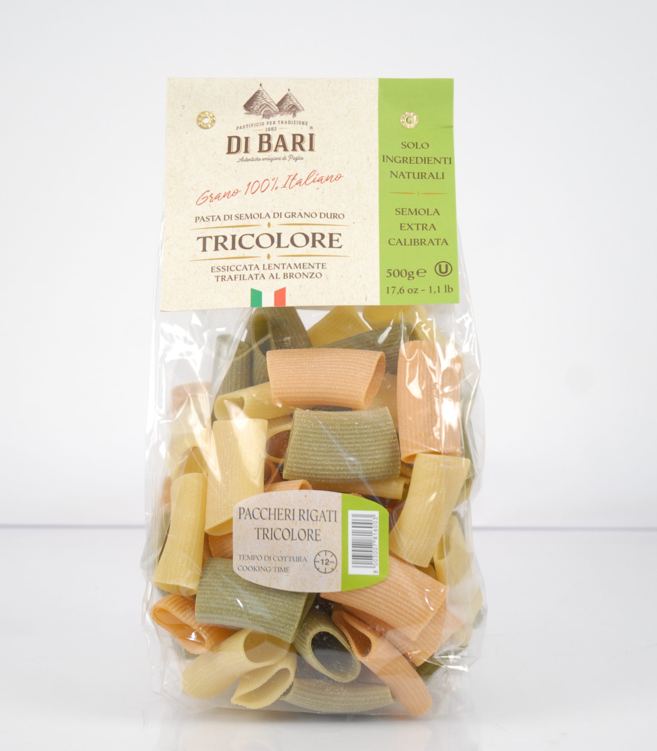 Paccheri Rigati Tricolore 500gr
